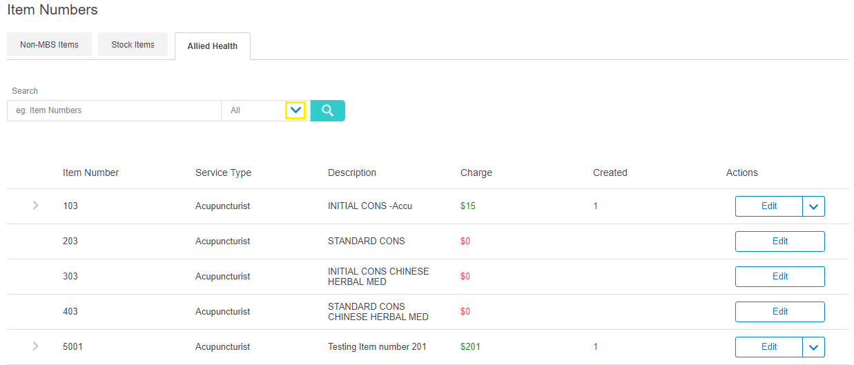 Adding Allied Health Item Numbers – Clinic to Cloud